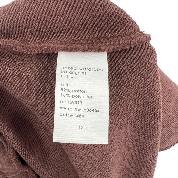 Naked Wardrobe Womens Brown Jogger Sweatpants Pockets Plus Size 1X - Picture 7 of 8